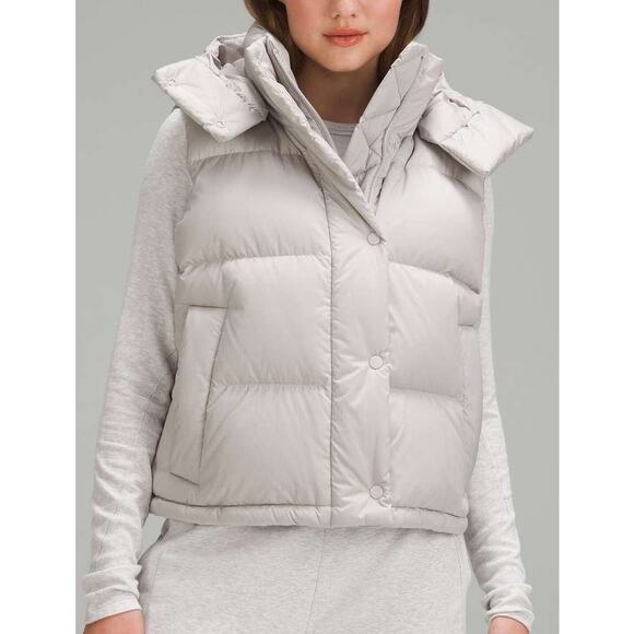 lululemon athletica Jackets & Blazers - Lululemon Womens Wunder Puff Cropped Vest Size 4 Natural Ivory Outdoor Hiking